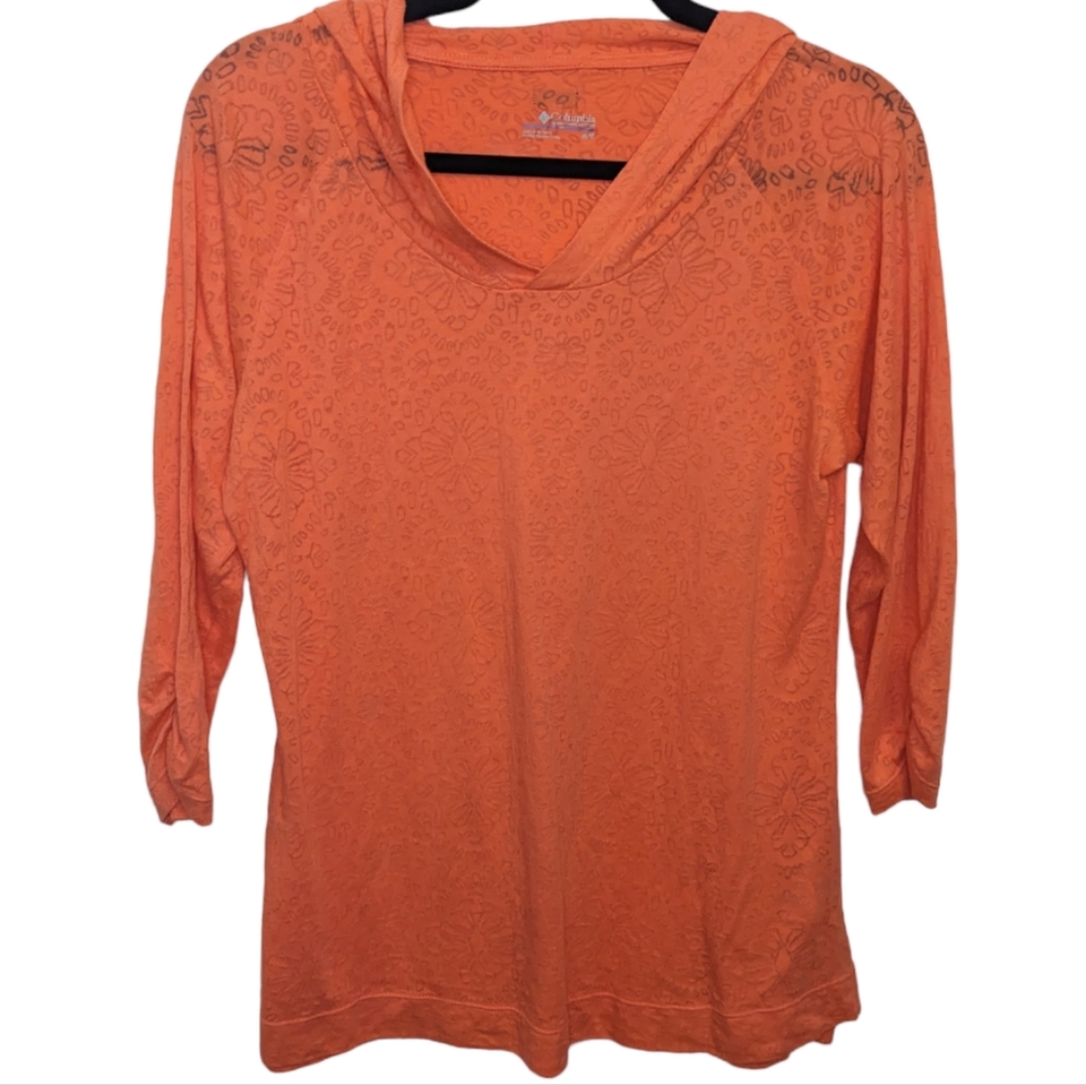 Columbia Hooded Long Sleeve Top Orange Size M